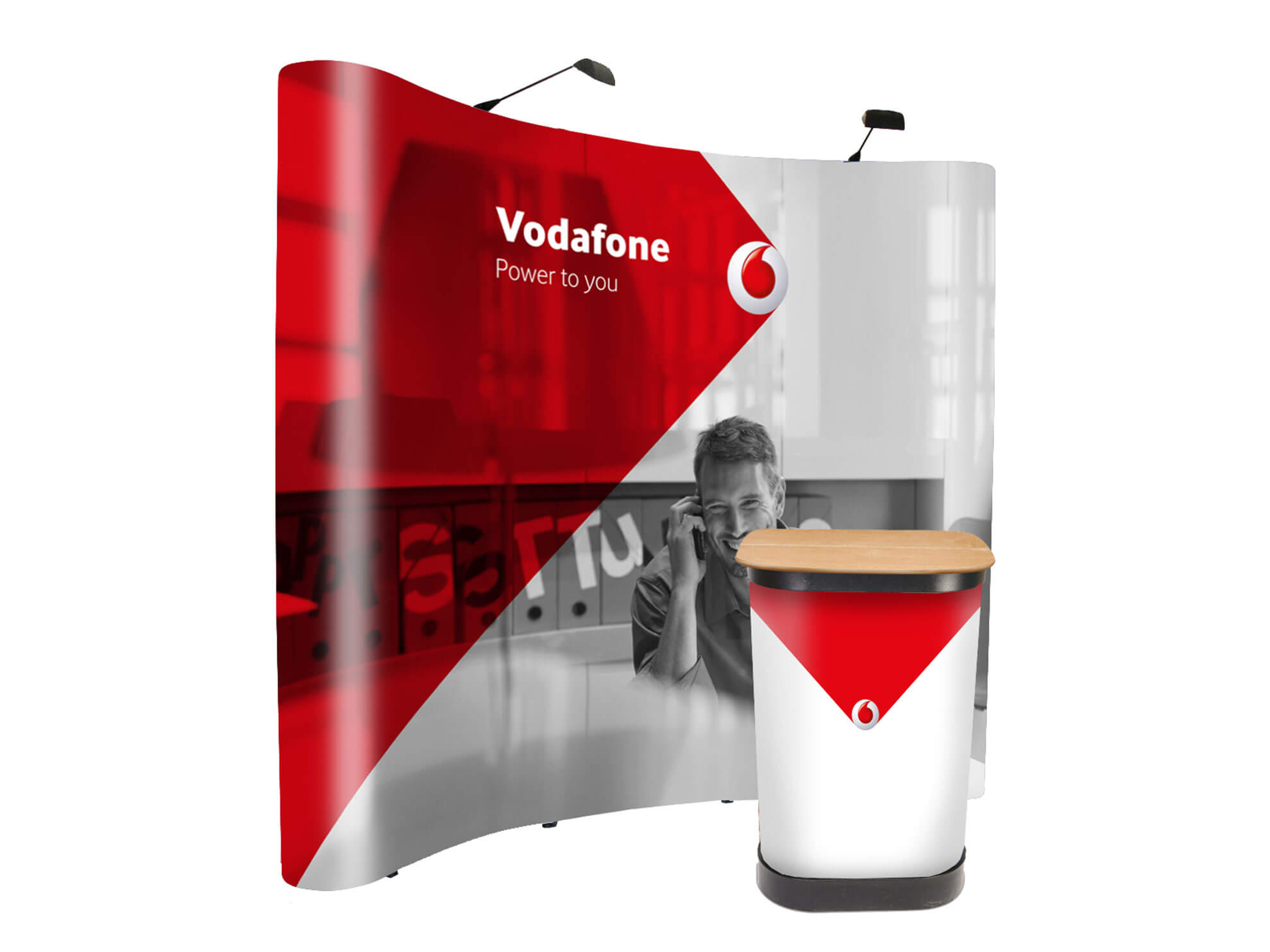 Vodafone pop-up-display stand