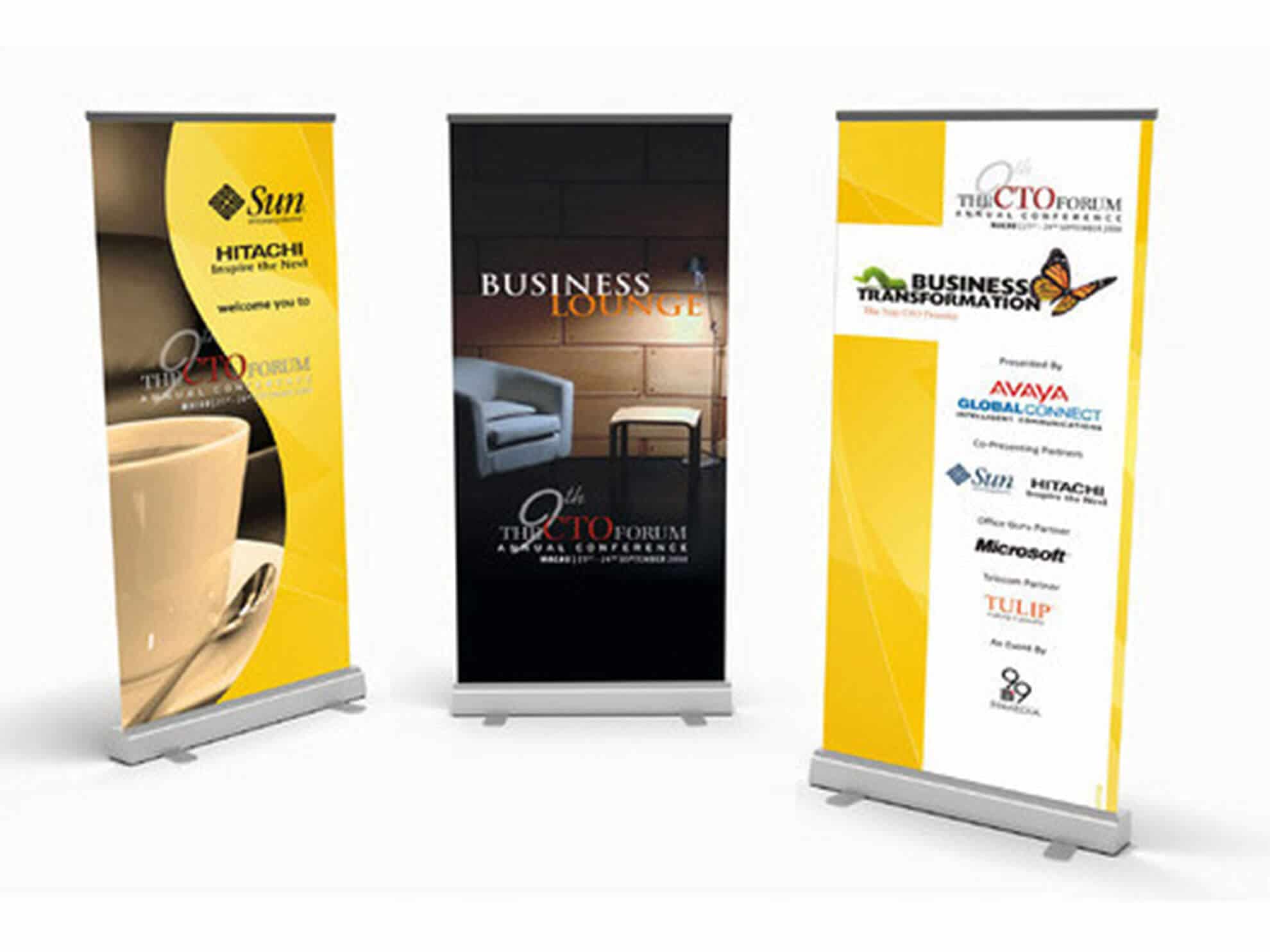 A collection of pop-up banners