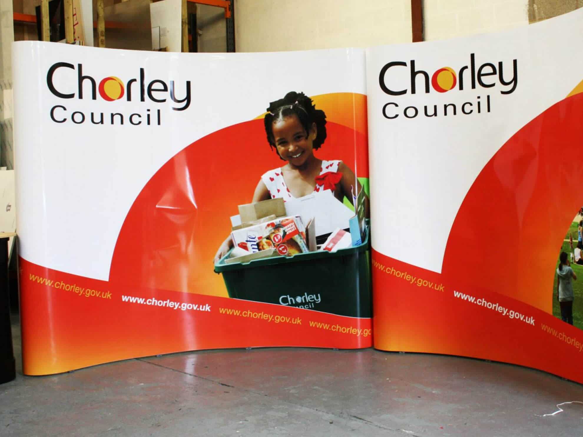 Chorley Council curved pop-up exhibition stand